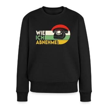 Wie ich abnehme Retro Diät Spruch - Frauen Premium Bio Pullover - Schwarz - Vorne - Julia (174cm)