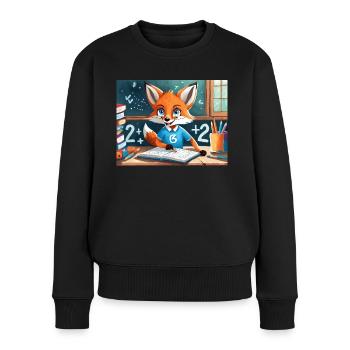 mignon petit renard démon vie quotidienne - mathématiques - Pull Premium bio Femme - noir - Devant - Julia (174cm)