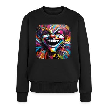 Crazy Fool - Women's Premium Organic Jumper - black - Front - Julia (174cm)