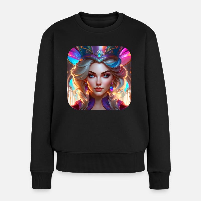 Cooles Fantasy Girl - Frauen Premium Bio Pullover - Schwarz