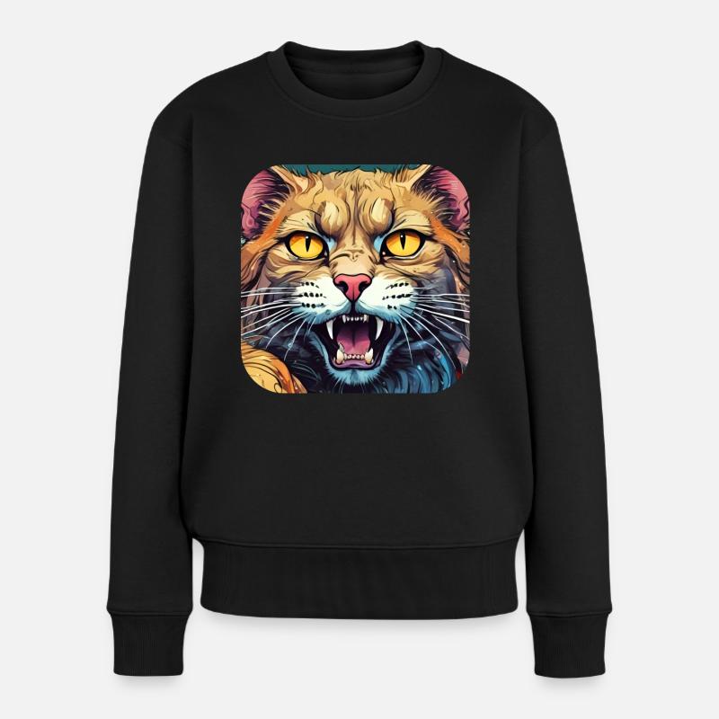 Chat sauvage - Pull Premium bio Femme - noir