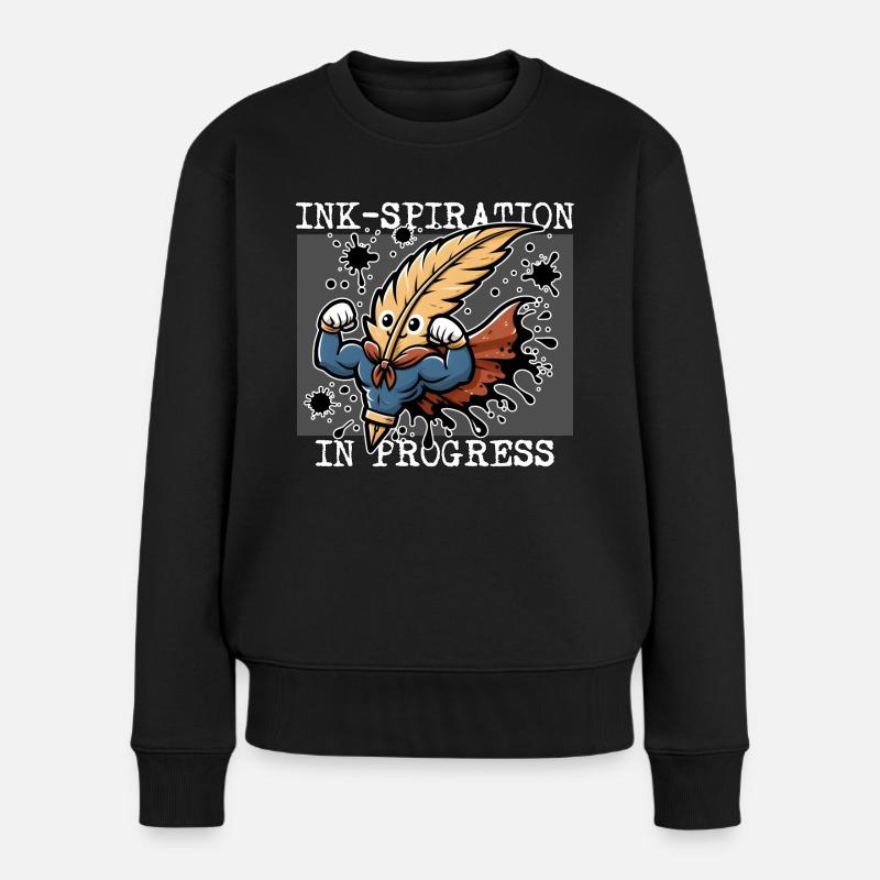 TINTEN-INSPIRATION IN ARBEIT - Frauen Premium Bio Pullover - Schwarz