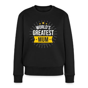 La plus grande maman du monde - Or - Pull Premium bio Femme - noir - Devant - Julia (174cm)