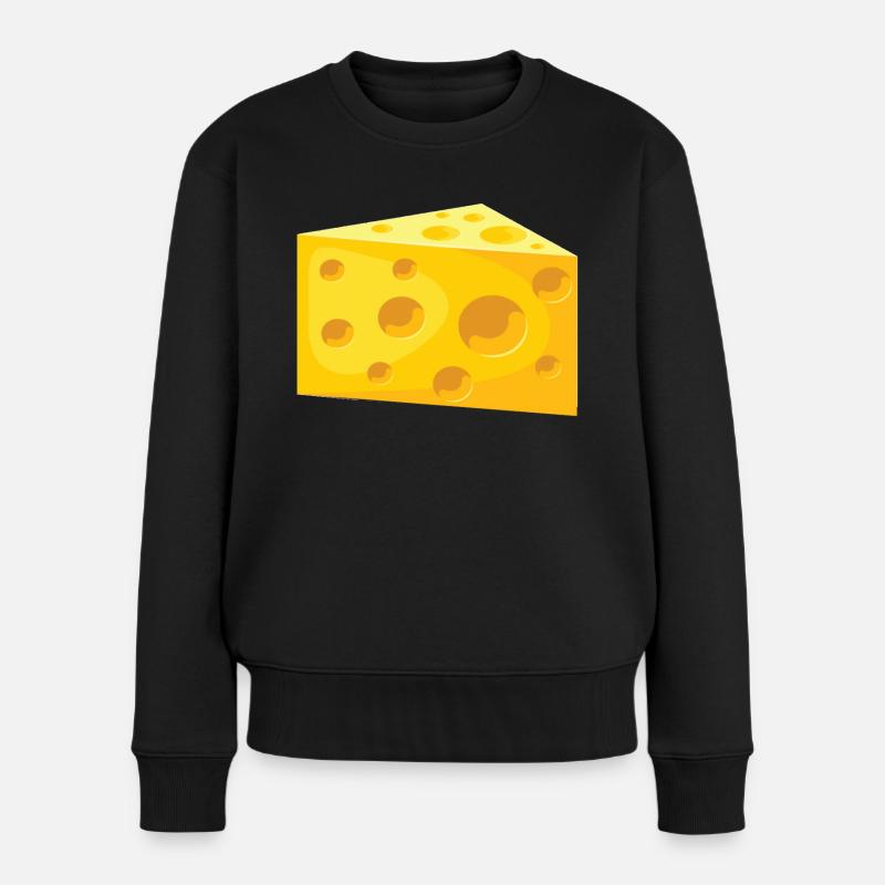 Käse - Frauen Premium Bio Pullover - Schwarz