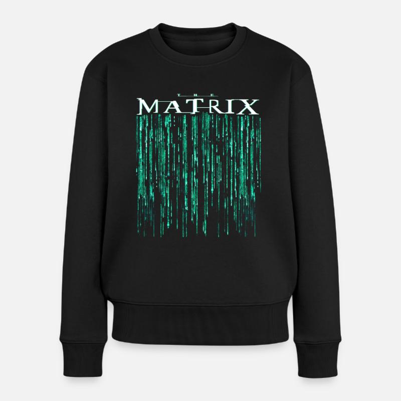 The Matrix Film Code Logo - Frauen Premium Bio Pullover - Schwarz