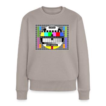 Tester l’état de l’image sans signal Écran Affichage Geek - Pull Premium bio Femme - taupe - Devant - Julia (174cm)