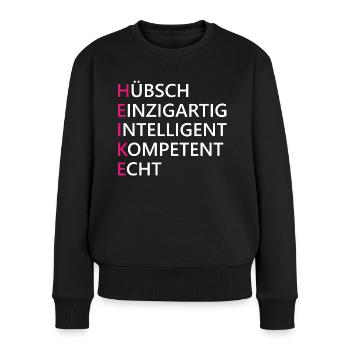 Heike Name Geschenk - Frauen Premium Bio Pullover - Schwarz - Vorne - Julia (174cm)