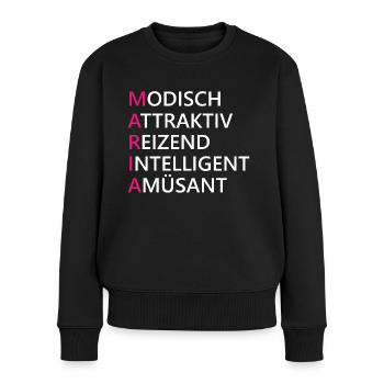 Maria Name Geschenk - Frauen Premium Bio Pullover - Schwarz - Vorne - Julia (174cm)