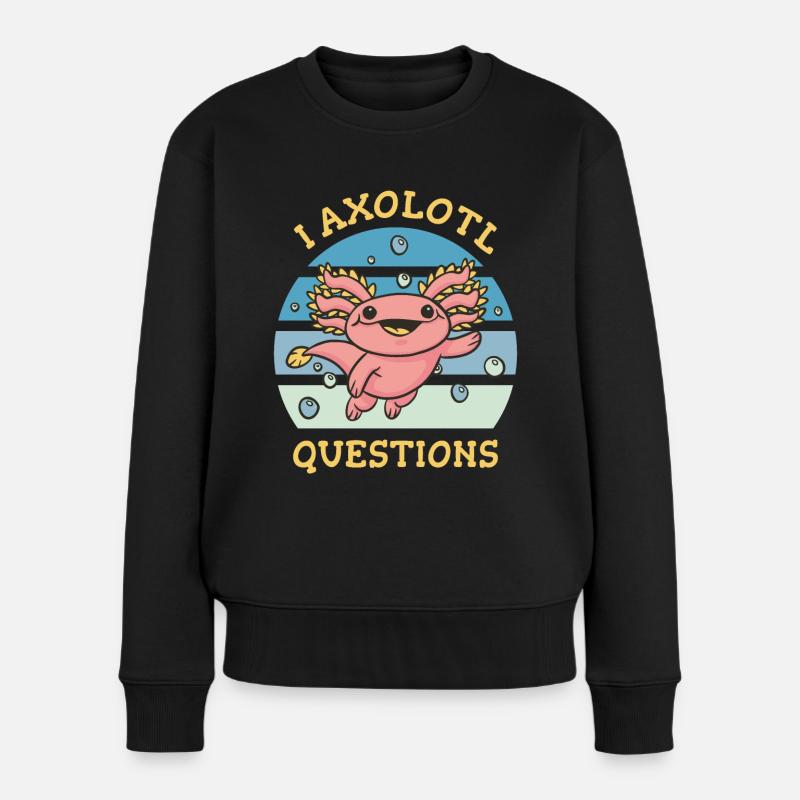 I aI axolotl questions - Frauen Premium Bio Pullover - Schwarz