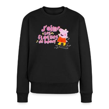 Peppa Wutz Schlammparty - Frauen Premium Bio Pullover - Schwarz - Vorne - Julia (174cm)