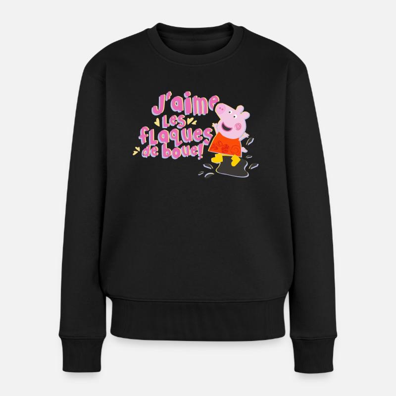 Peppa Pig Fête De La Boue - Pull Premium bio Femme - noir