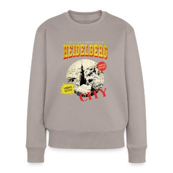 Heidelberg Deutschland Stadt Skyline Vintage Retro - Frauen Premium Bio Pullover - Taupe - Vorne - Julia (174cm)