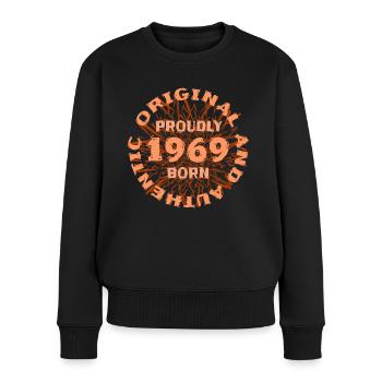 Original 1969 - Frauen Premium Bio Pullover - Schwarz - Vorne - Julia (174cm)