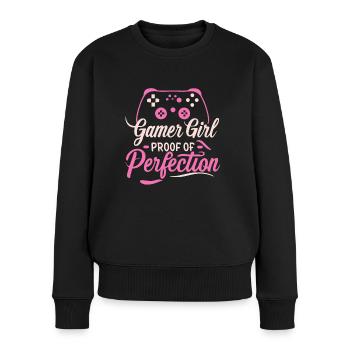 gamer girl Proof of Perfection - Women's Premium Organic Jumper - black - Front - Julia (174cm)