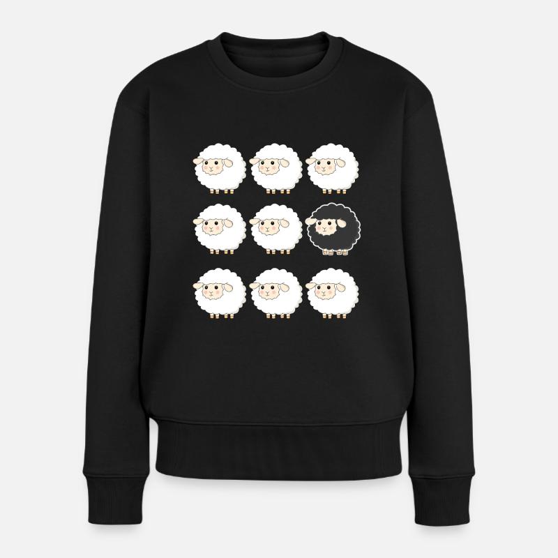 Mouton noir dans un troupeau Drôle - Pull Premium bio Femme - noir