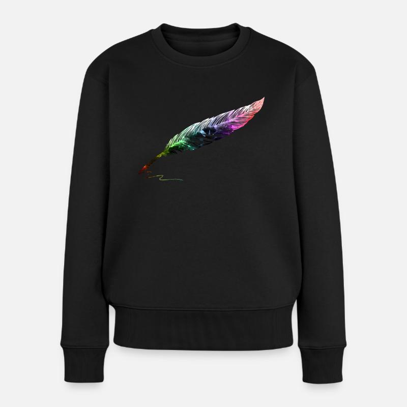 feder - Frauen Premium Bio Pullover - Schwarz