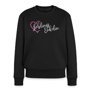 Lieblingsenkelin Lieblings Enkelin - Frauen Premium Bio Pullover - Schwarz - Vorne - Julia (174cm)
