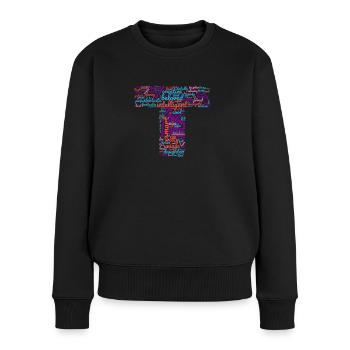 Taylor Wortwolke Buchstabe T Geschenk für Taylor - Frauen Premium Bio Pullover - Schwarz - Vorne - Julia (174cm)