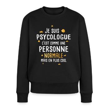 Psychologue cadeau drôle femme psychologie psy - Pull Premium bio Femme - noir - Devant - Julia (174cm)
