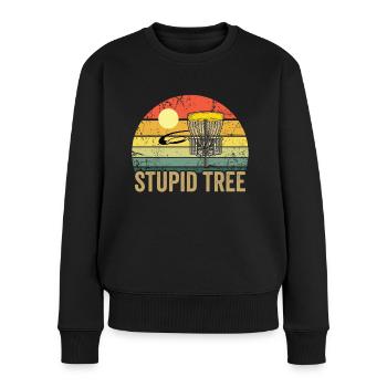 VINTAGE DISC GOLF STUPID TREE - Women's Premium Organic Jumper - black - Front - Julia (174cm)