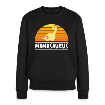Mamasaurus Mama Familie - Frauen Premium Bio Pullover - Schwarz - Vorne - Julia (174cm)