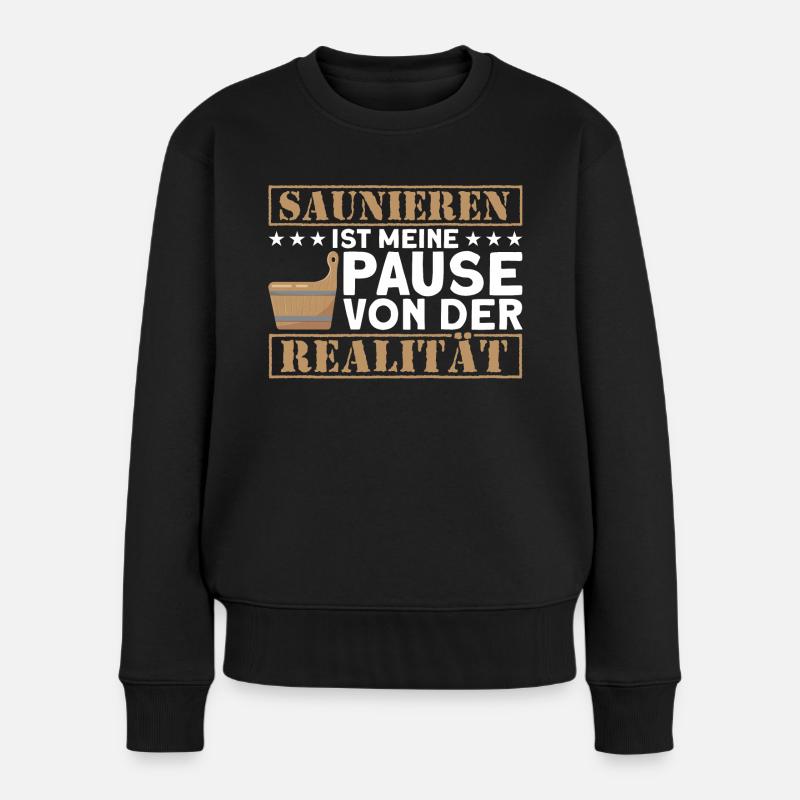 Saunagänger Sauna Aufguss Sauna Geschenk - Frauen Premium Bio Pullover - Schwarz
