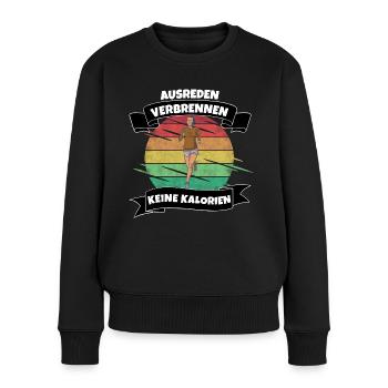 Frauen Sport Shirt Lustiger Spruch - Frauen Premium Bio Pullover - Schwarz - Vorne - Julia (174cm)