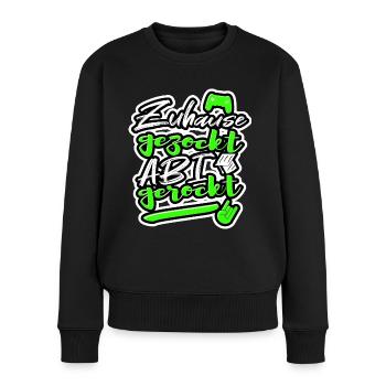 Abi 2022 Spruch Zuhause gezockt Abi gerockt AK 22 - Frauen Premium Bio Pullover - Schwarz - Vorne - Julia (174cm)