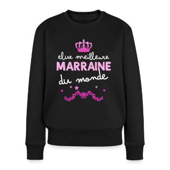 Ma Marraine C'est la Meilleure Et Je L'aime - Pull Premium bio Femme - noir - Devant - Julia (174cm)