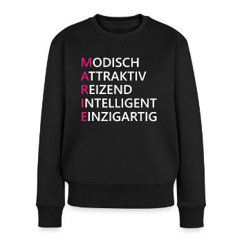 Marie Name Geschenk - Frauen Premium Bio Pullover - Schwarz - Vorne - Julia (174cm)