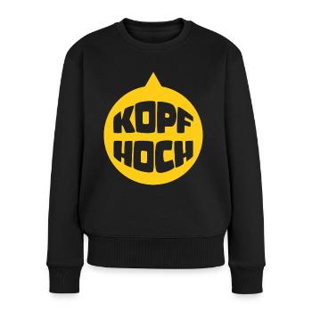 Head Up (Dirty Neck Edition) - Pull Premium bio Femme - noir - Devant - Julia (174cm)
