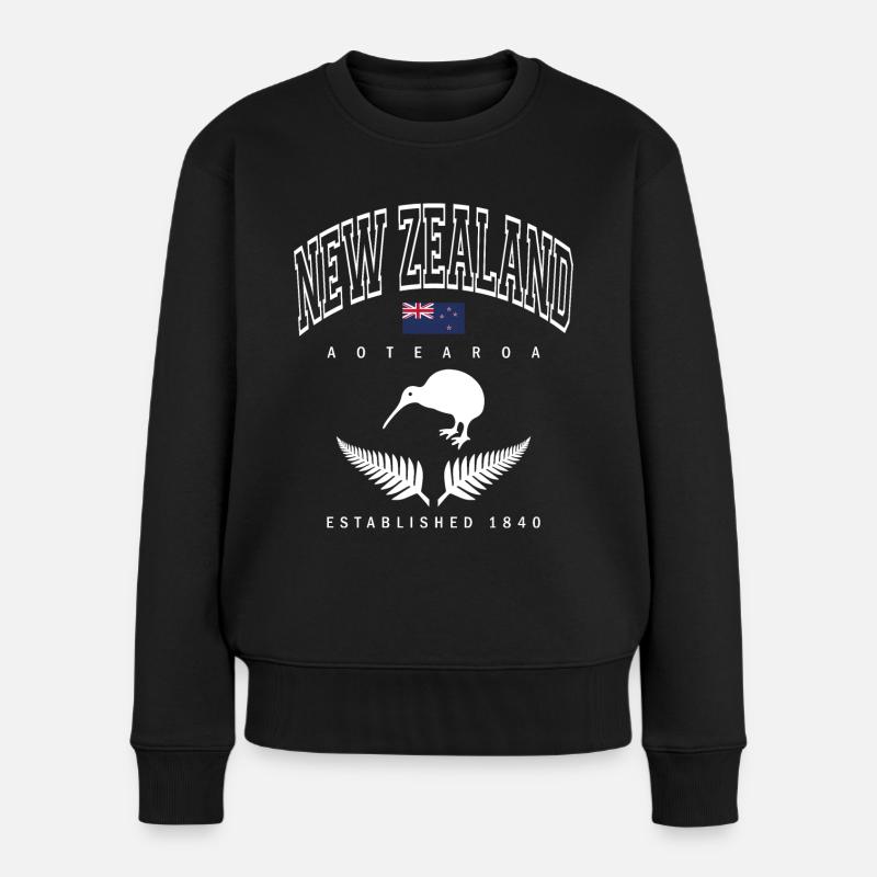 Neuseeland - Frauen Premium Bio Pullover - Schwarz