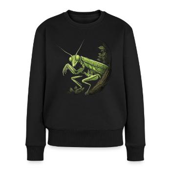 Praying mantis insect - Women's Premium Organic Jumper - black - Front - Julia (174cm)