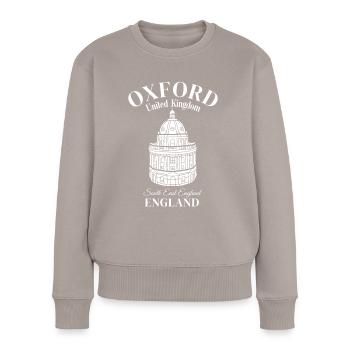 Oxford Great Britain South East England - Frauen Premium Bio Pullover - Taupe - Vorne - Julia (174cm)