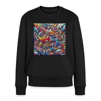 Graffiti Pulse - Women's Premium Organic Jumper - black - Front - Julia (174cm)