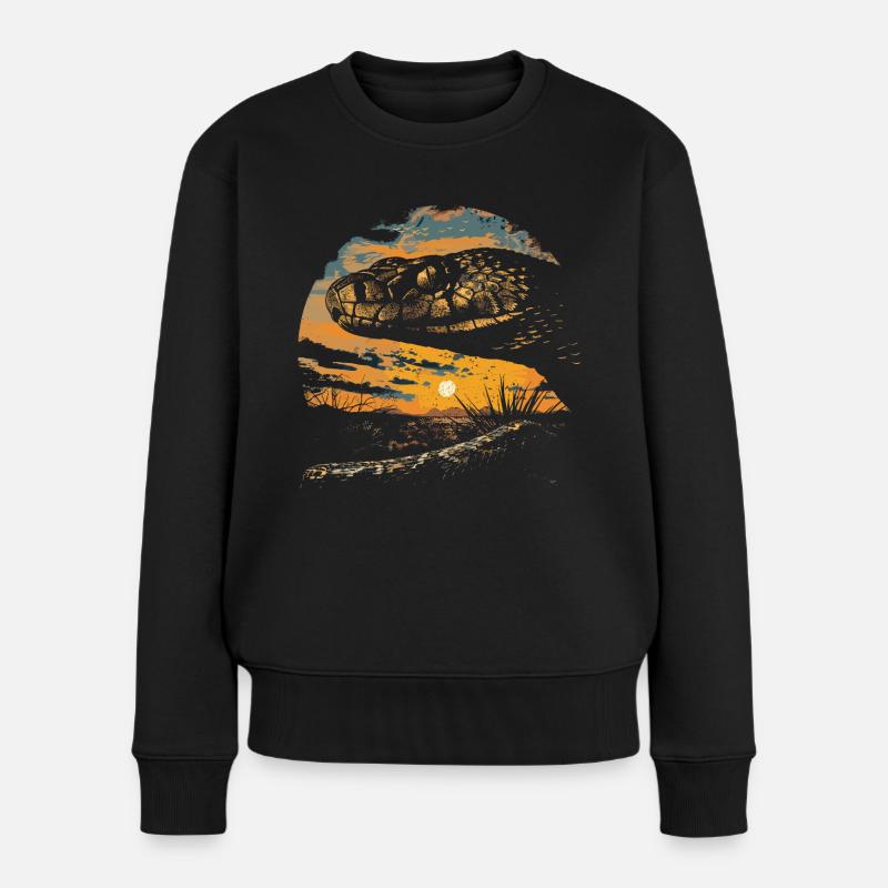 Schlangen - Frauen Premium Bio Pullover - Schwarz