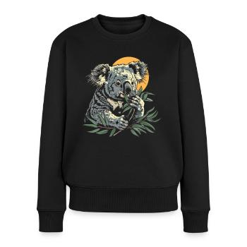 Koala Niedlicher Koalabär - Frauen Premium Bio Pullover - Schwarz - Vorne - Julia (174cm)