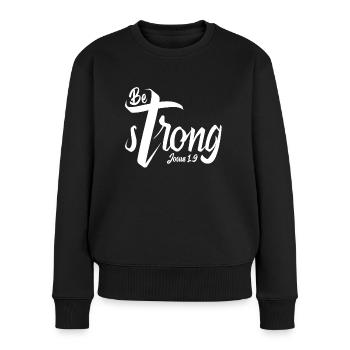 Être fort - Pull Premium bio Femme - noir - Devant - Julia (174cm)