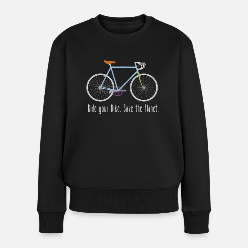 Ride your Bike - Frauen Premium Bio Pullover - Schwarz