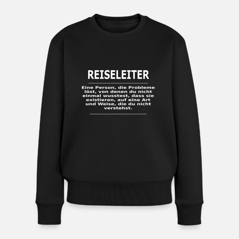 REISELEITER - Frauen Premium Bio Pullover - Schwarz