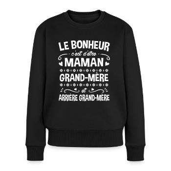 Cadeau Fête des Mère pour Arrière Grand-Mère - Pull Premium bio Femme - noir - Devant - Julia (174cm)