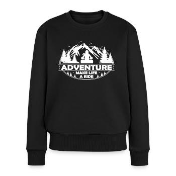 Motorradfahrerin make life a ride Tourer Motorad - Frauen Premium Bio Pullover - Schwarz - Vorne - Julia (174cm)