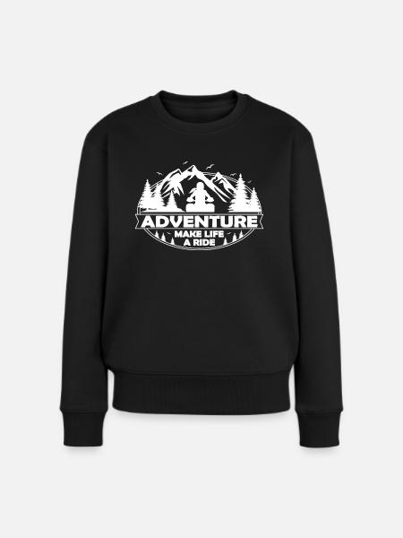 Motorradfahrerin make life a ride Tourer Motorad - Frauen Premium Bio Pullover - Schwarz