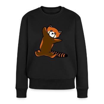 Roter panda - Frauen Premium Bio Pullover - Schwarz - Vorne - Julia (174cm)