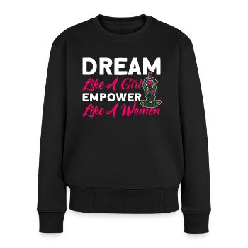 Puissante en tant que femme féministe - Pull Premium bio Femme - noir - Devant - Julia (174cm)