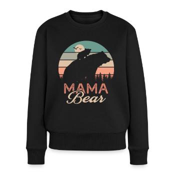 Mama Bär Geschenk T-Shirt Mama Bär Mama - Frauen Premium Bio Pullover - Schwarz - Vorne - Julia (174cm)