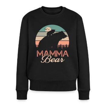 Mamma Bär Geschenk T-Shirt Mama Bär Mama - Frauen Premium Bio Pullover - Schwarz - Vorne - Julia (174cm)