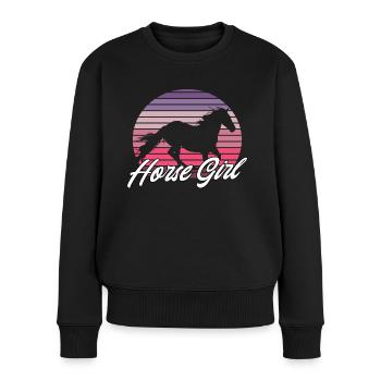 Horse Girl - Frauen Premium Bio Pullover - Schwarz - Vorne - Julia (174cm)