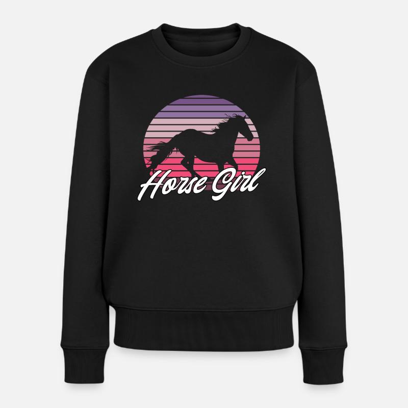 Horse Girl - Frauen Premium Bio Pullover - Schwarz