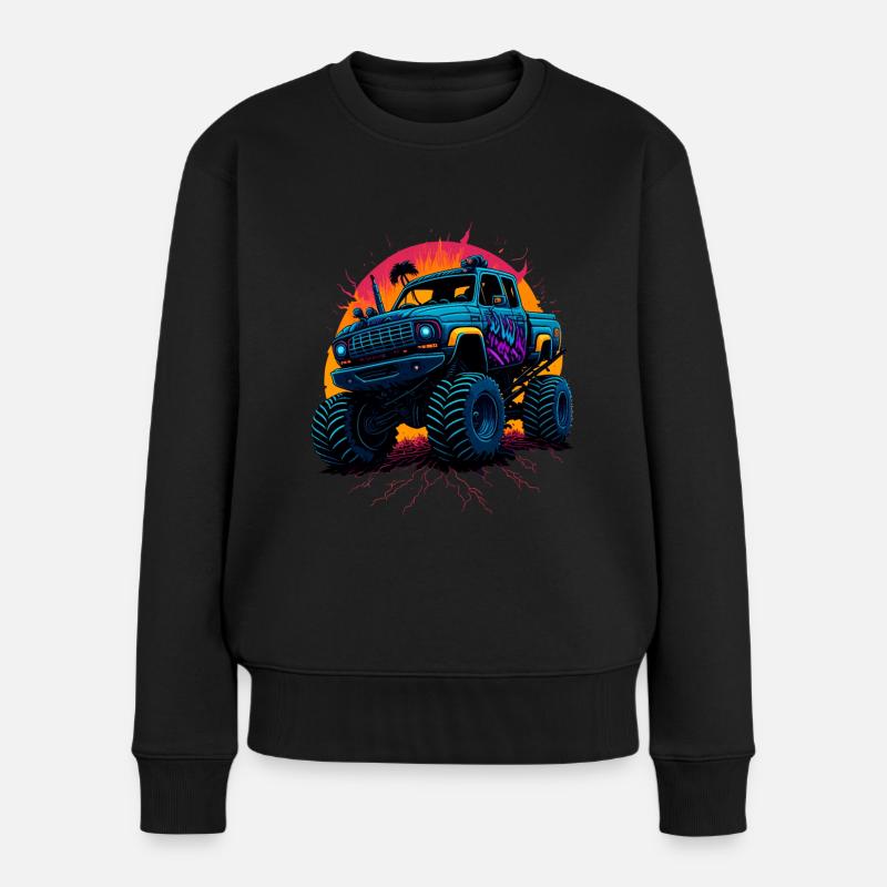 Monstertruck - Frauen Premium Bio Pullover - Schwarz
